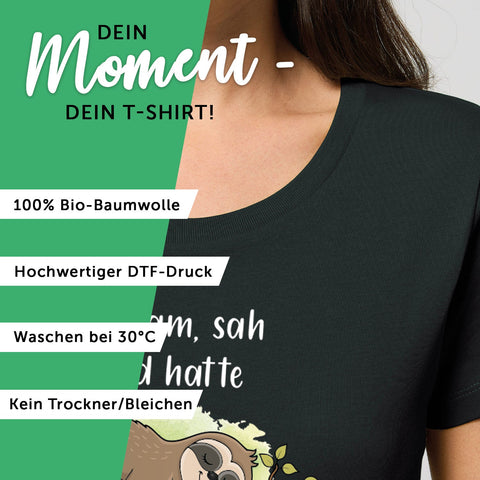 Damski T-shirt z nadrukiem - Przyszłam, zobaczyłam, nie chce mi się