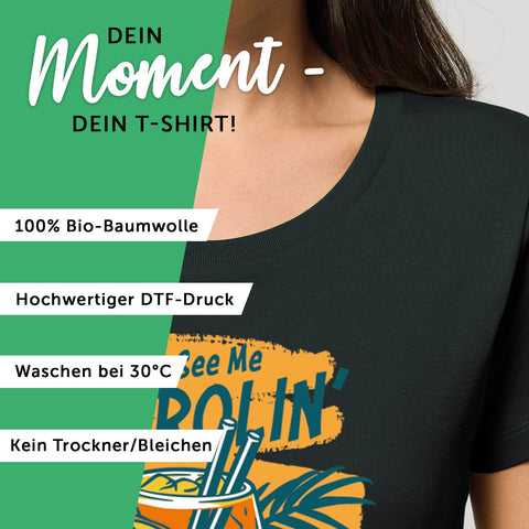 Damski T-shirt z nadrukiem - They see me aperolin