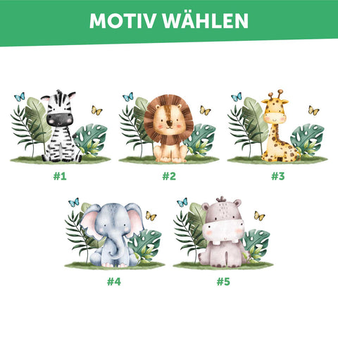 Emaliowany kubek dla dzieci - Spersonalizowany z imieniem - Grupa zwierząt Safari