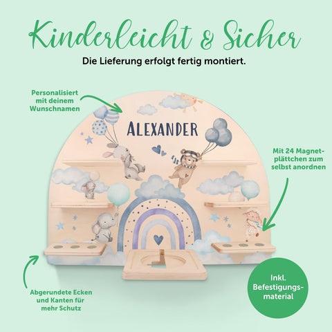 Étagère Toniebox pour chambre d'enfant - Ballon - Personnalisée avec nom