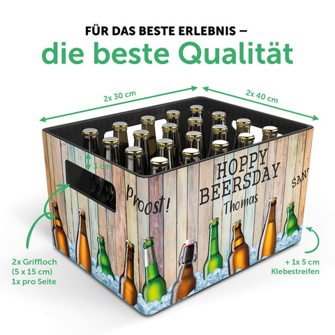 Banderola na skrzynkę piwa DIY z 24 naklejkami na kapsle - Hoppy Beersday