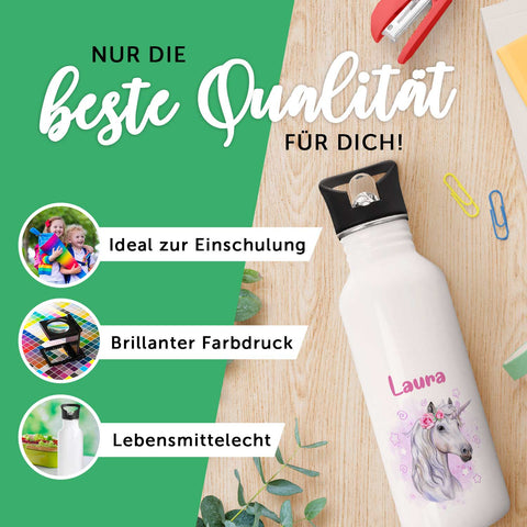 Drukowana butelka na wodę ze stali nierdzewnej - grupa zwierząt