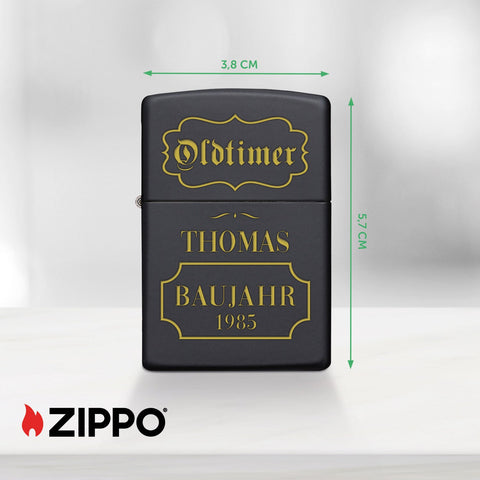 eFinesse x ZIPPO Personalizowana zapalniczka szturmowa - Oldtimer - Wiatroodporna i trwała - Wielokrotnego użytku