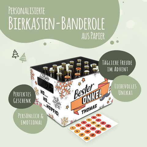 Banderole de caisse de bière à faire soi-même avec 24 autocollants pour couvercles - Meilleur oncle