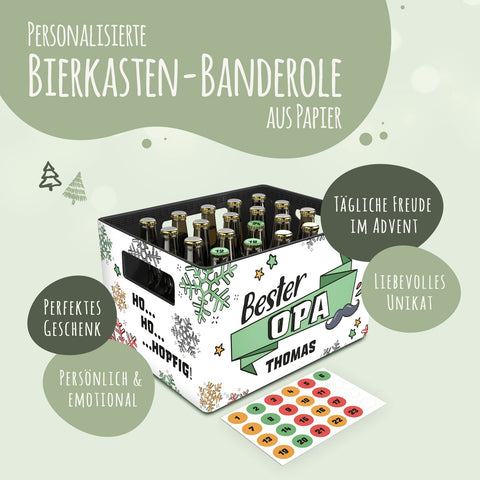 Banderole de caisse de bière DIY avec 24 autocollants de capsules - Meilleur papy