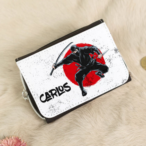 Porte-monnaie enfant imprimé motif ninja