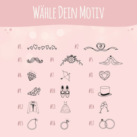Personalizowany wieszak - Symbole ślubne