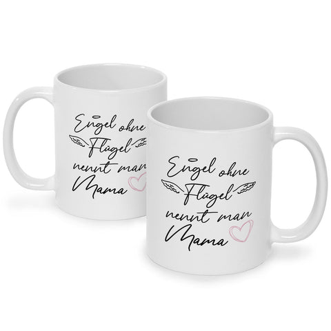 Bedruckte Tasse mit Spruch Engel ohne Flügel