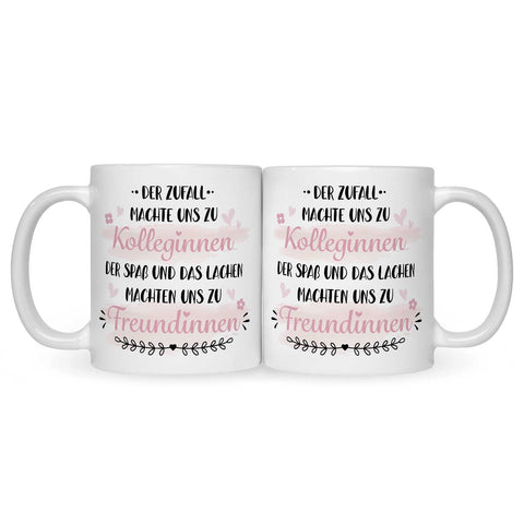 Bedruckte Tasse mit Spruch Der Zufall machte uns zu Kolleginnen