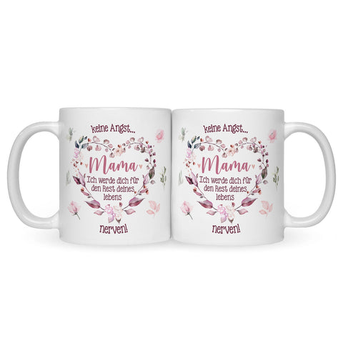 Bedruckte Tasse mit Spruch Keine Angst Mama