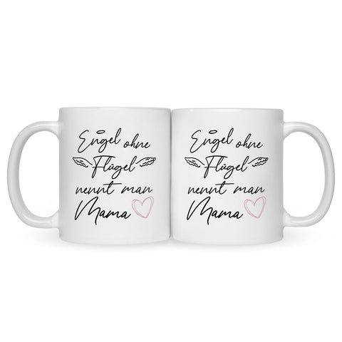 Bedruckte Tasse mit Spruch Engel ohne Flügel