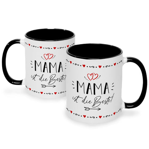 Bedruckte Tasse mit Spruch Mama ist die Beste!
