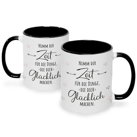 Bedruckte Tasse mit Spruch Nimm dir Zeit