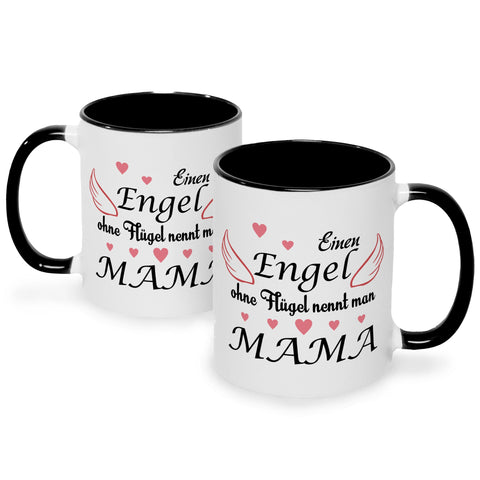 Bedruckte Tasse mit Spruch Engel ohne Flügel