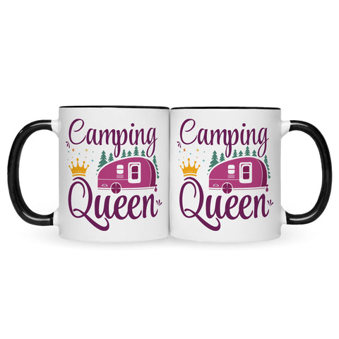 Bedruckte Tasse mit Spruch Camping Queen