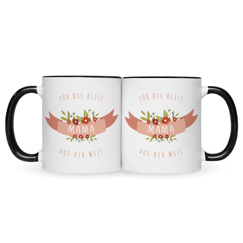Bedruckte Tasse mit Spruch Für die beste Mama