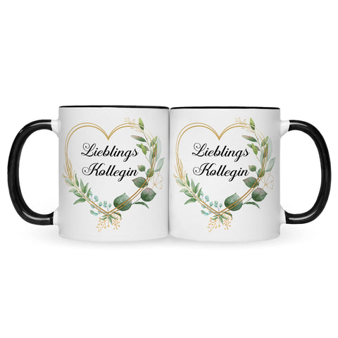 Bedruckte Tasse mit Spruch Lieblingskollegin