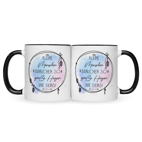 Bedruckte Tasse mit Spruch Große Herzen wie Deins