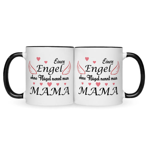Bedruckte Tasse mit Spruch Engel ohne Flügel