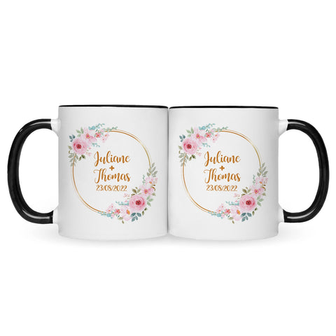 Bedruckte Tasse mit Spruch Rosenhochzeit
