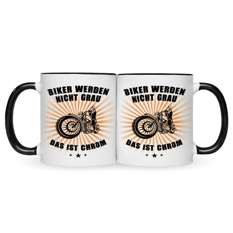 Bedruckte Tasse mit Spruch Biker werden nicht grau