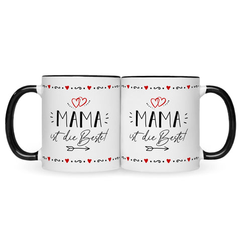 Bedruckte Tasse mit Spruch Mama ist die Beste!