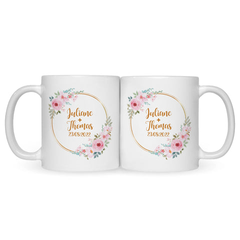 Bedruckte Tasse mit Spruch Rosenhochzeit