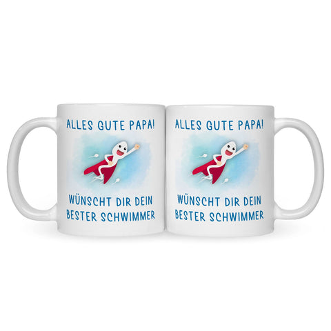 Bedruckte Tasse mit Spruch Bester Schwimmer