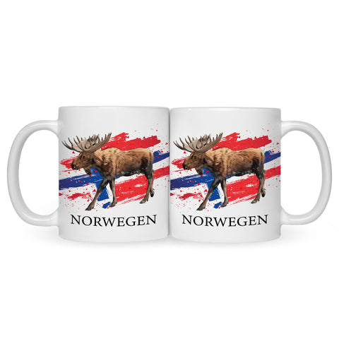 Bedruckte Tasse mit Motiv Norwegen
