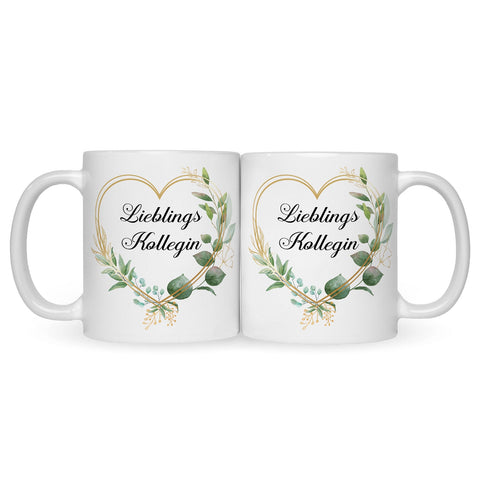 Bedruckte Tasse mit Spruch Lieblingskollegin