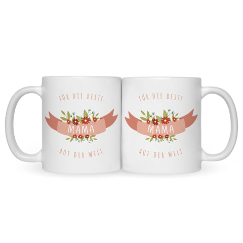Bedruckte Tasse mit Spruch Für die beste Mama