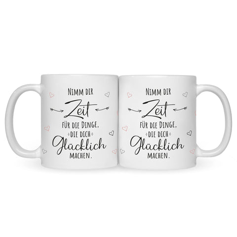 Bedruckte Tasse mit Spruch Nimm dir Zeit