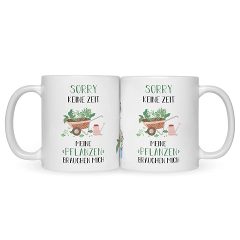Bedruckte Tasse mit Spruch Meine Pflanzen brauchen mich