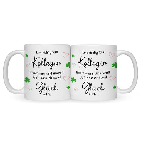 Bedruckte Tasse mit Spruch Tolle Kollegin