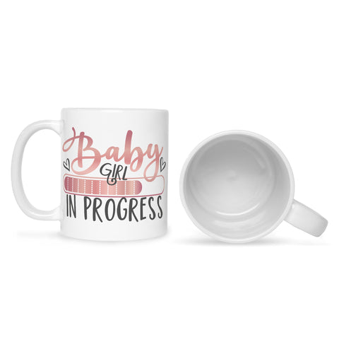 Bedruckte Tasse mit Spruch Baby in Progress