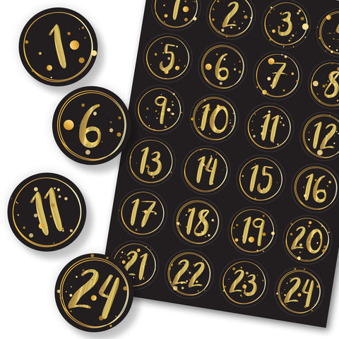 Adventskalender Zahlenaufkleber zum basteln mit bunten Zahlen für Weihnachten zum Selbstgestalten