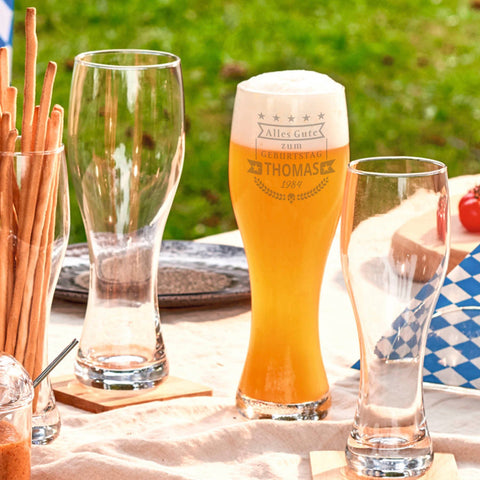Kieliszek Leonardo Weizen z grawerem „Wszystkiego najlepszego z okazji urodzin”