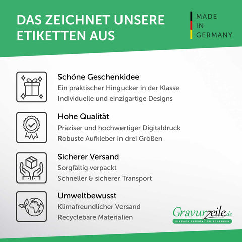 Schuletiketten mit Namen - Einhorn Design - 100 Aufkleber in verschiedenen Größen