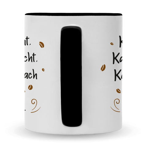 Bedruckte Tasse mit Spruch Kaffee redet nicht