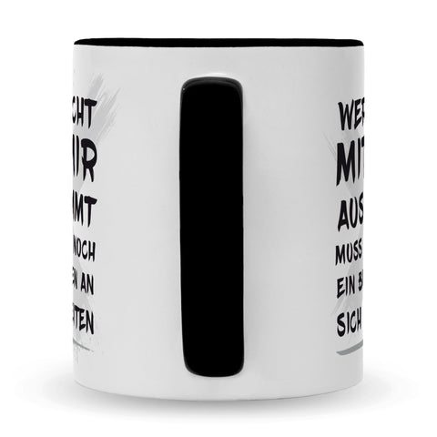 Bedruckte Tasse mit Spruch Wer nicht mit mir auskommt