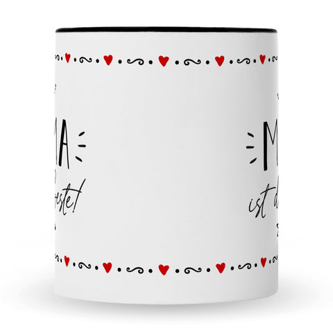 Bedruckte Tasse mit Spruch Mama ist die Beste!