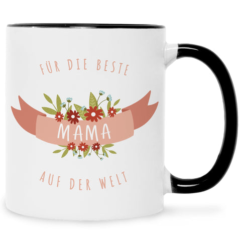 Bedruckte Tasse mit Spruch Für die beste Mama