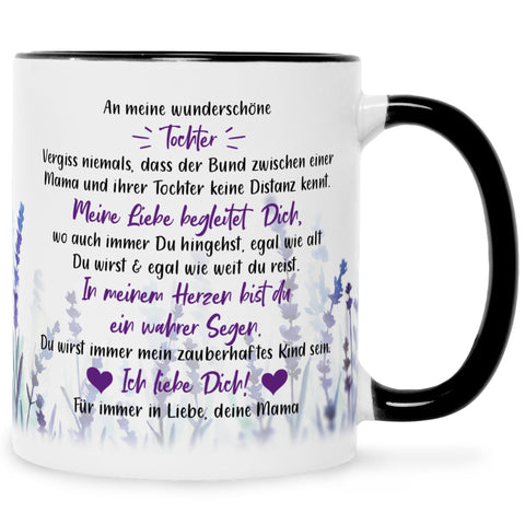 Bedruckte Tasse mit Spruch von Mama für die Tochter