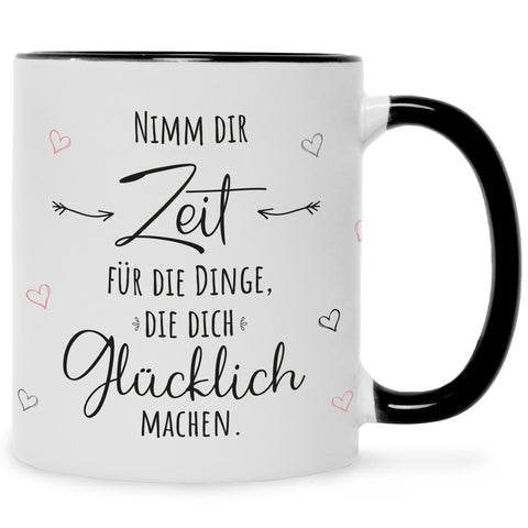 Bedruckte Tasse mit Spruch Nimm dir Zeit