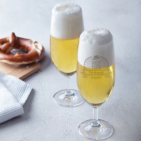 Leonardo Bierglas mit Gravur "Great Taste" mit Namen