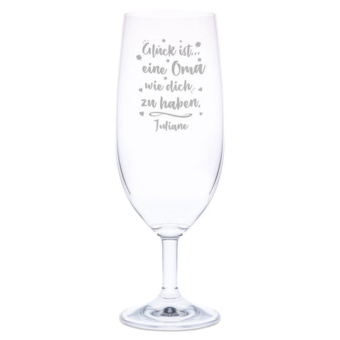 Leonardo Bierglas mit Gravur "Glück ist einen Oma" mit Name