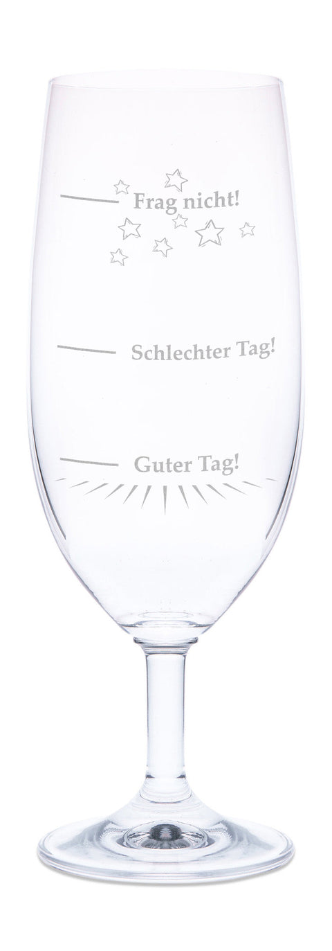 Leonardo Bierglas mit Gravur "Guter Tag Schlechter Tag"