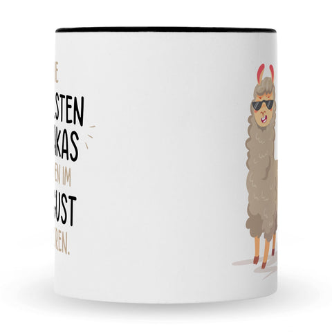 Bedruckte Tasse mit Spruch Die coolsten Alpakas
