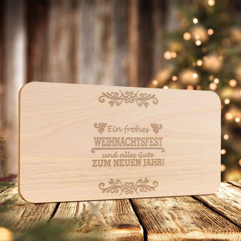 Frühstücksbrettchen aus Holz mit Gravur - Ein frohes Weihnachtsfest - Weihnachtsdeko