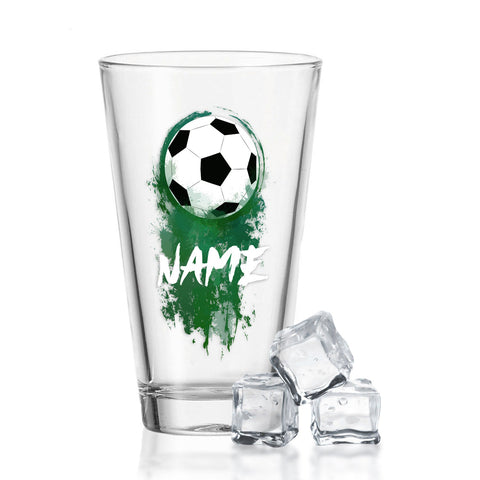 Leonardo Wasserglas mit UV-Druck "Fußball" mit Wunschname - Für Kinder